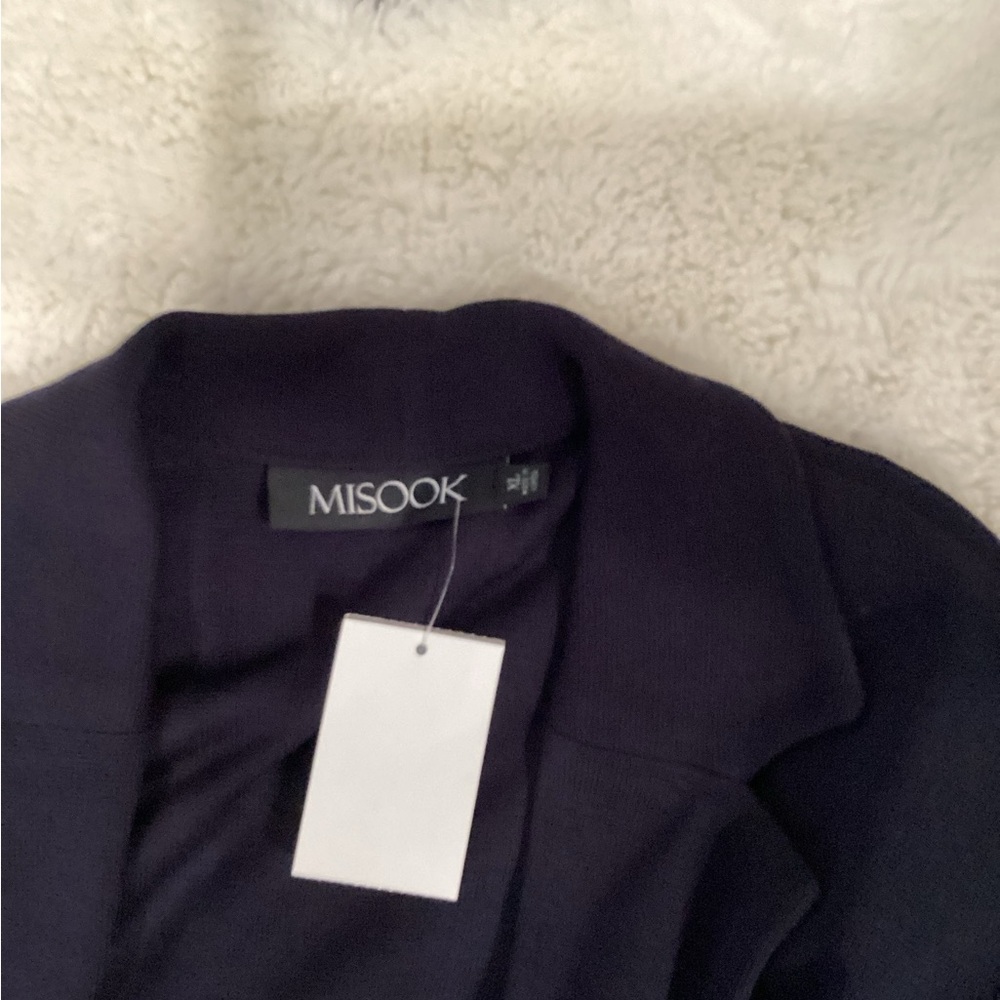 Misook Women's Dark Navy Open-Front Blazer